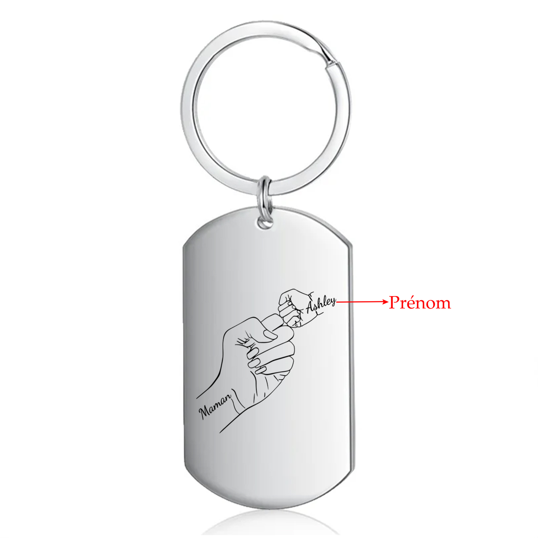 À Ma Maman - Porte-Clés Poings 1-4 Prénoms Personnalisés