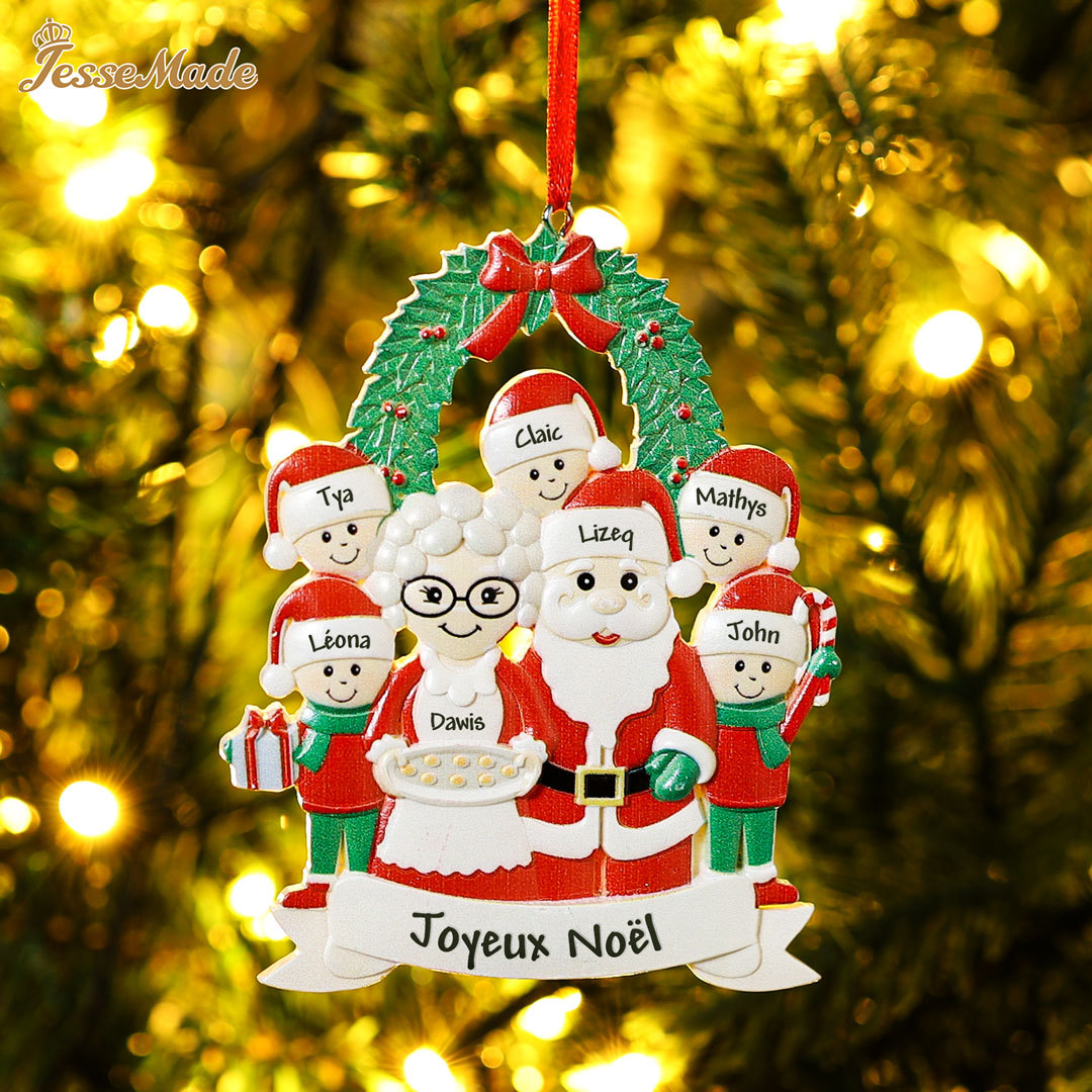 Décoration Sapin Noël Poupée 7 Prénoms Personnalisés et texte