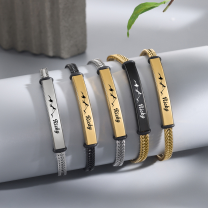 Bracelet inox 1 Prénom Personnalisé pour Homme