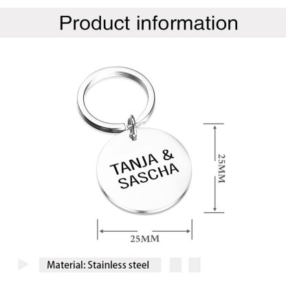Porte-Clés 2 Prénoms Personnalisés avec Date pour Couple
