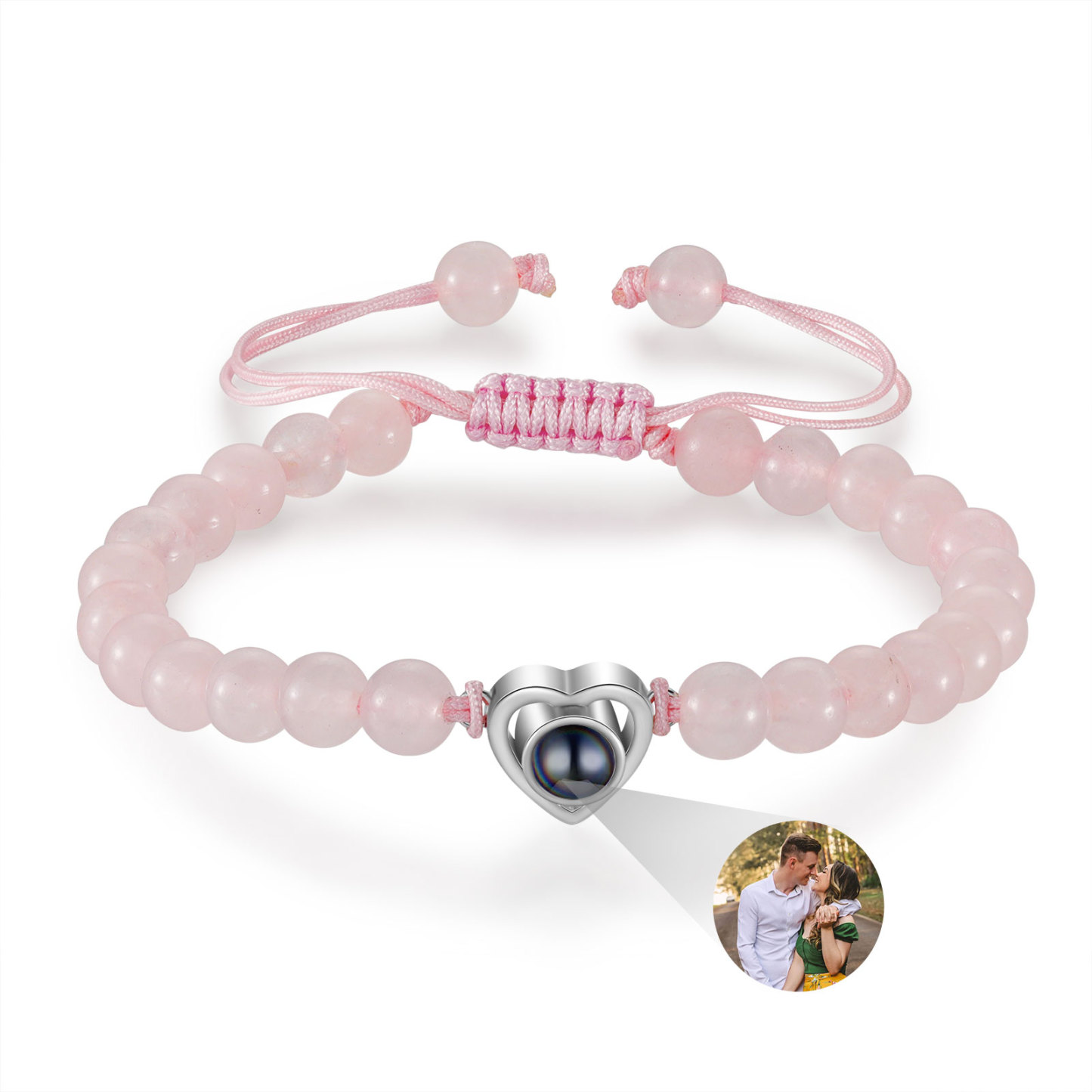 Bracelet Cœur en Perles Naturelles Bracelet Photo Projection|Jessemade