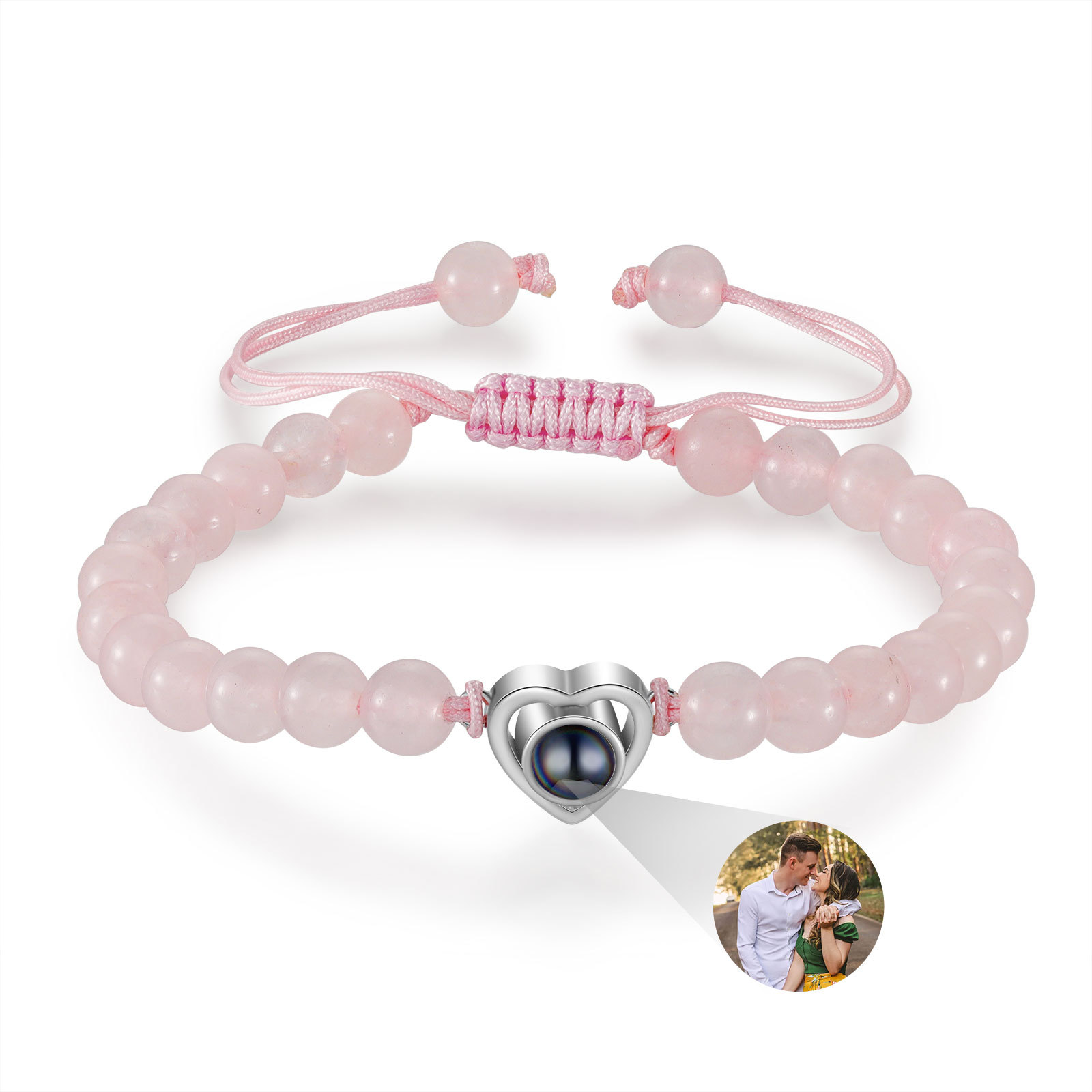 Bracelet Cœur en Perles Naturelles Bracelet Photo Projection|Jessemade