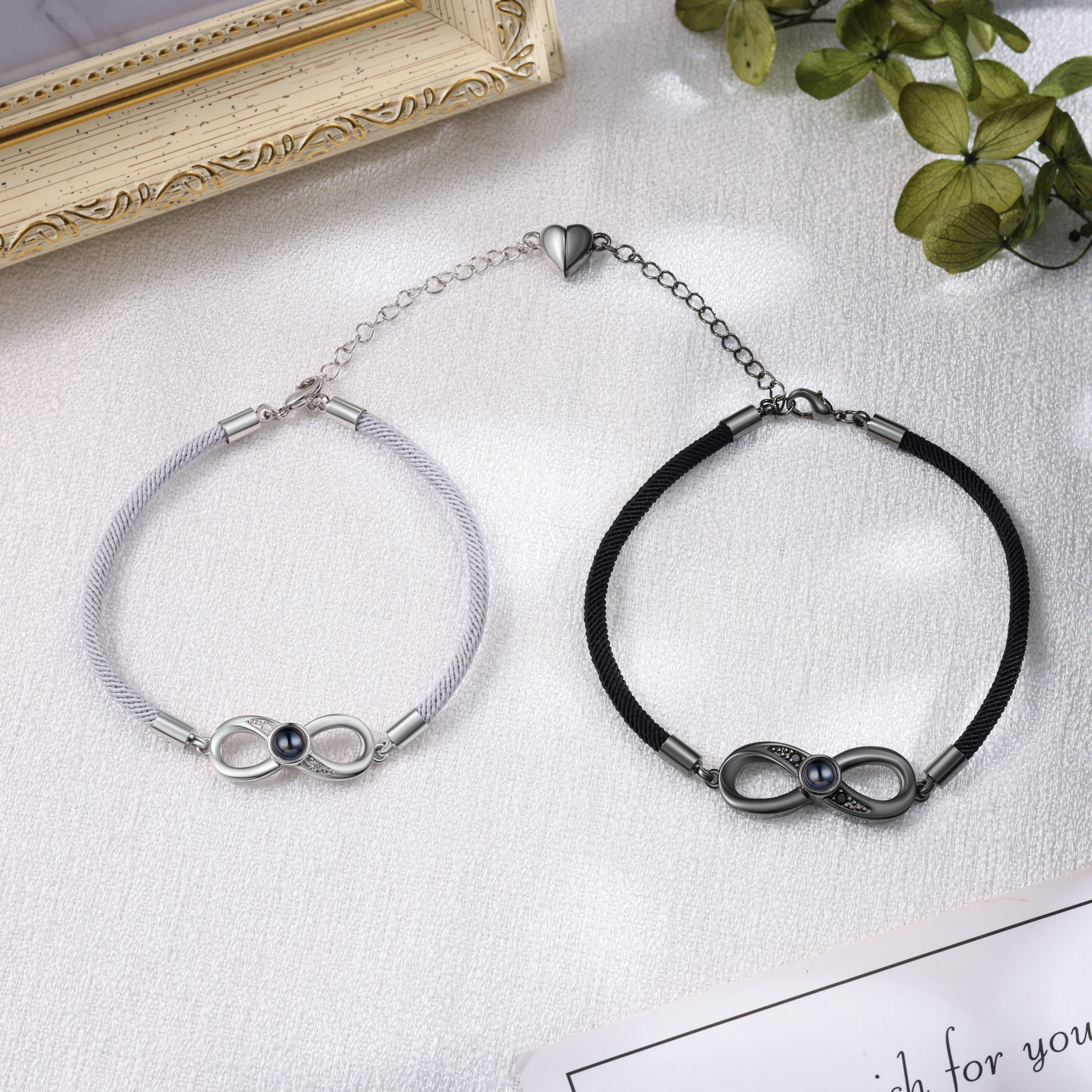Bracelet couple Photo De Projection Photo Personnalisé Bracelet en Commun | Jessemade