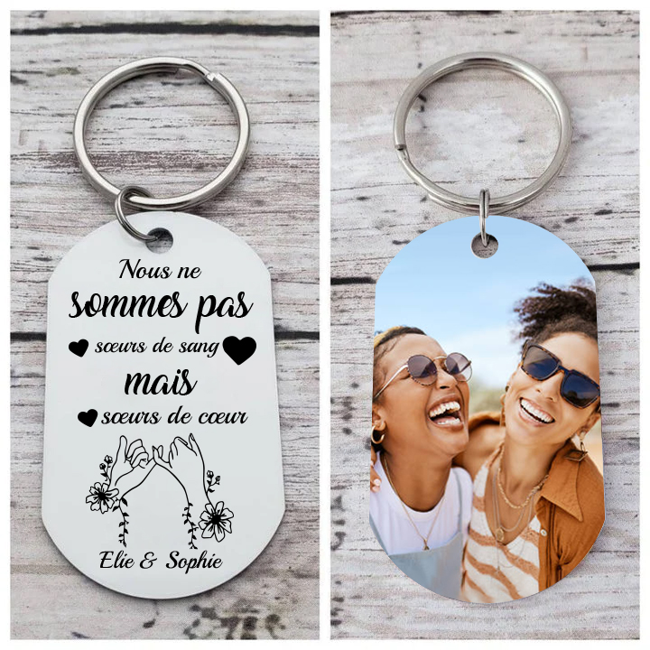 Jessemade FR À Ma Meilleure Amie - Porte-Clés Photo et Texte Personnalisés