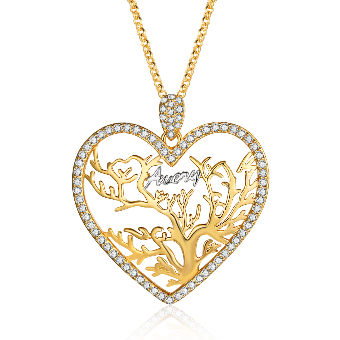 À ma Mamie- Collier Pendentif Arbre de vie Arbre généalogique 1 préno