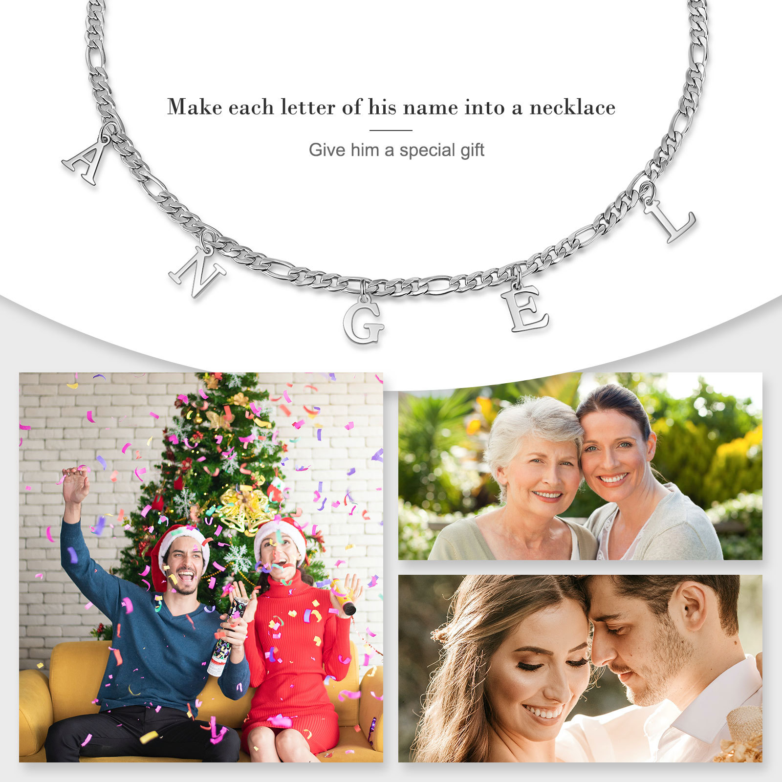 Collier Chaîne à Maillons Prénom Personnalisé 5 Lettres