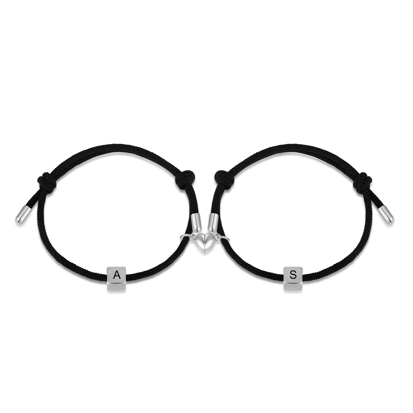 Bracelet Initiale Magnétique 2 Lettres Personnalisées pour Couple｜Jessemade