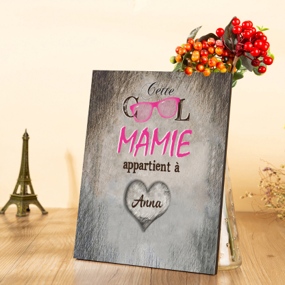 À ma Mamie - Cadre en Bois 1 Prénom Personnalisé cadeau pour Mamie