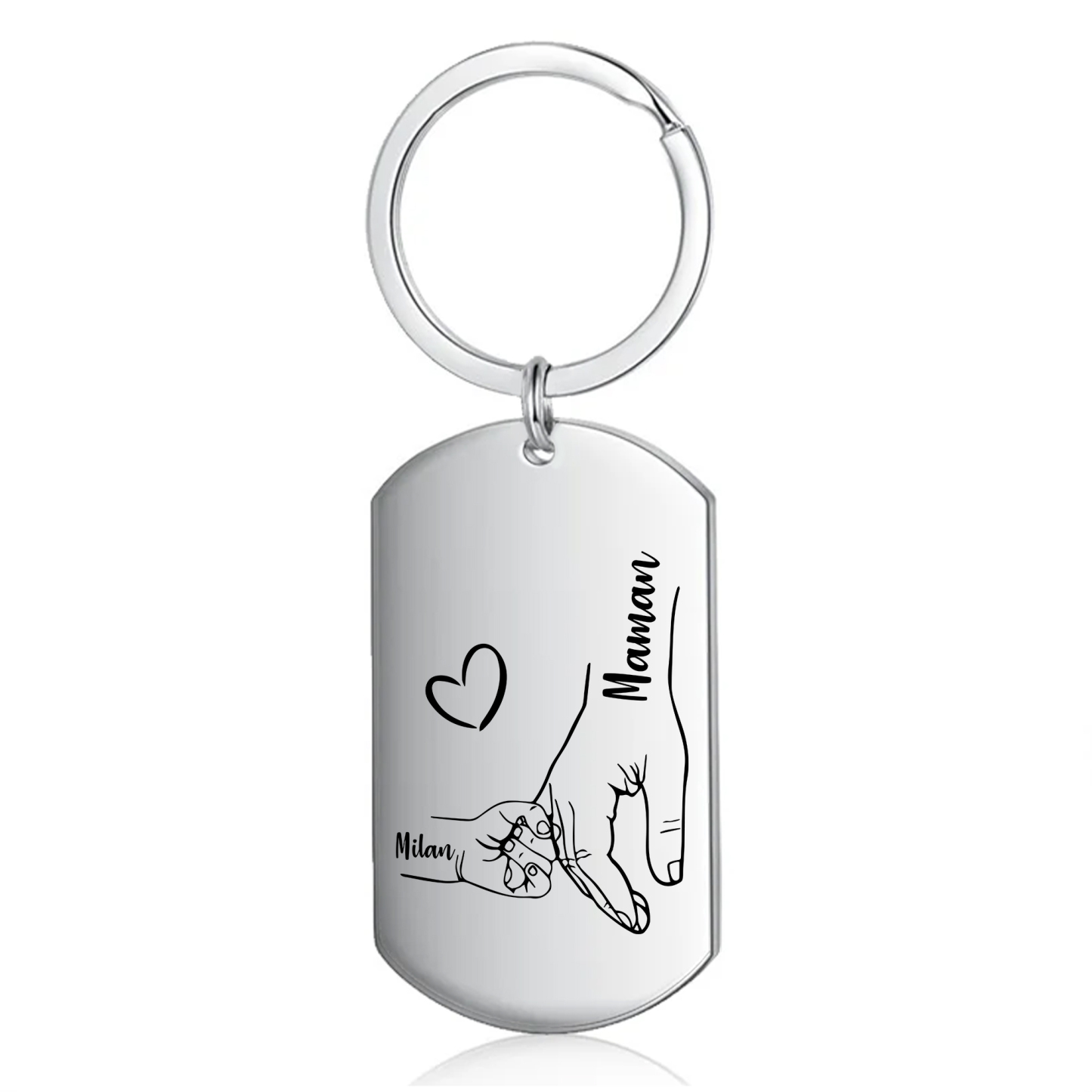 À ma Maman - Porte-Clés 1-4 Prénoms Personnalisés Porte-Clés la lain dans la main