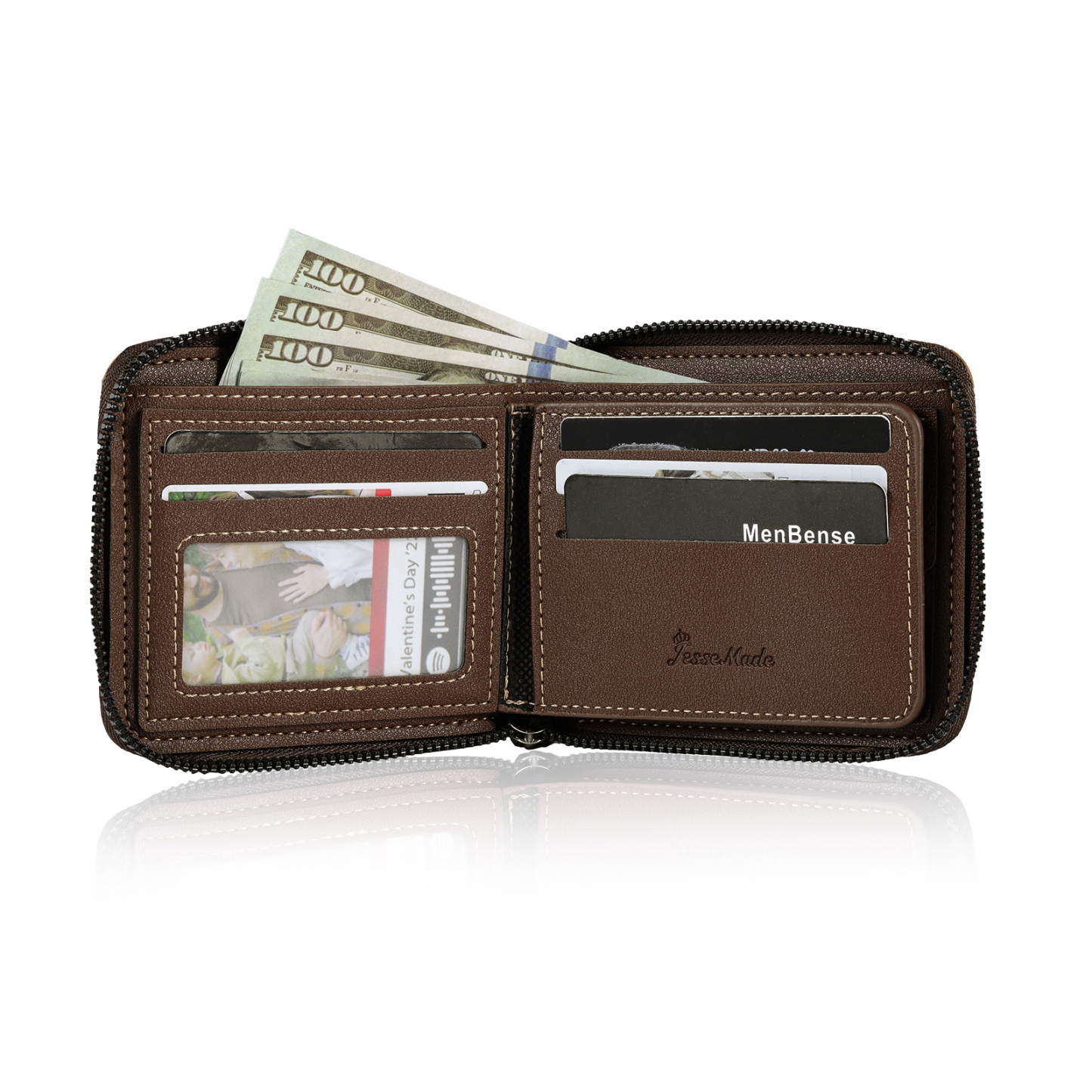 Portefeuille Classique 1 Prénom et Lettre Personnalisés avec Photo Porte-Monnaie Carte cadeau anniversaire homme | Jessemade