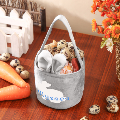 Sac de Pâques Lapin 1 Prénom Personnalisés Tote Bag Enfant