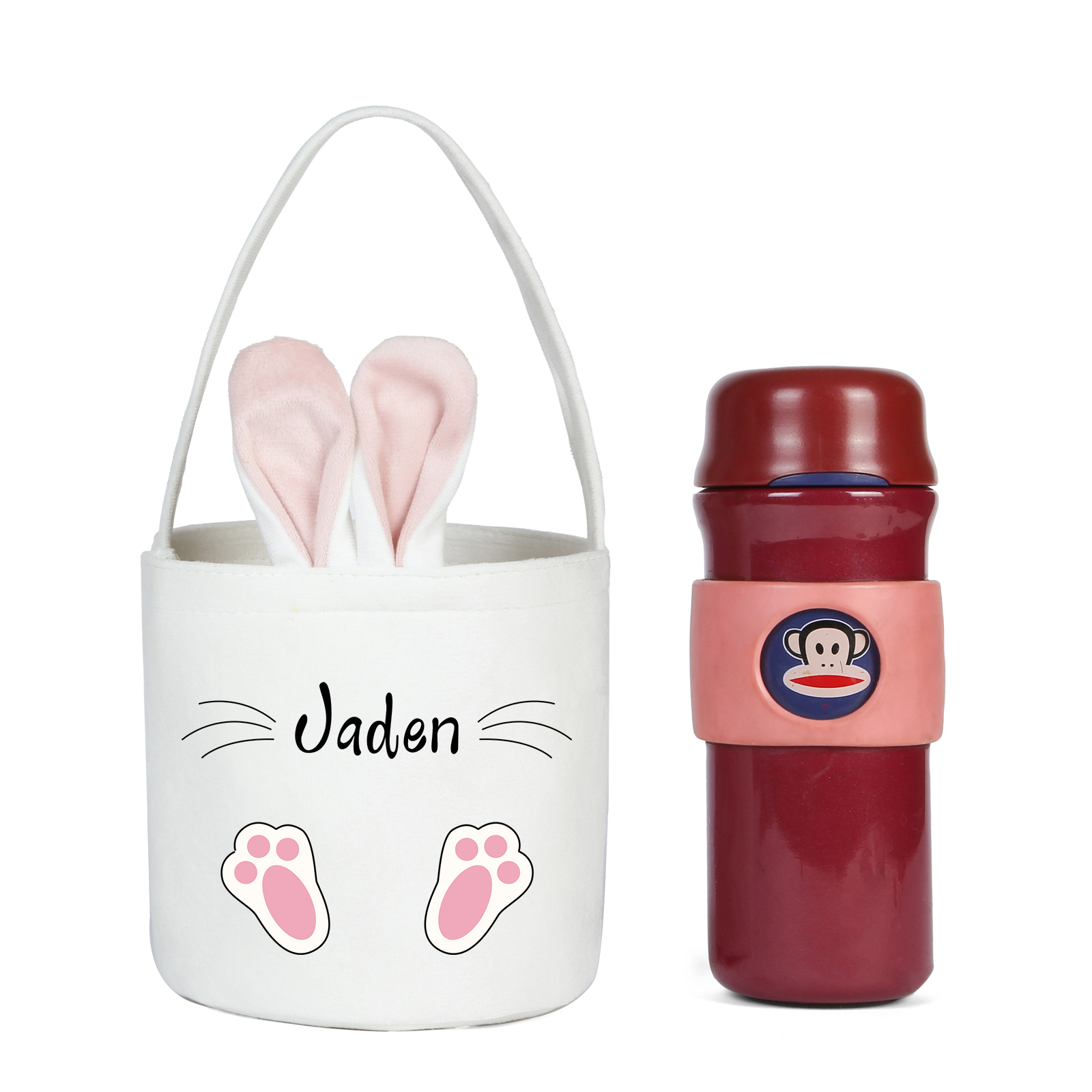Sac de Pâques Lapin 1 Prénom Personnalisés Tote Bag Enfant