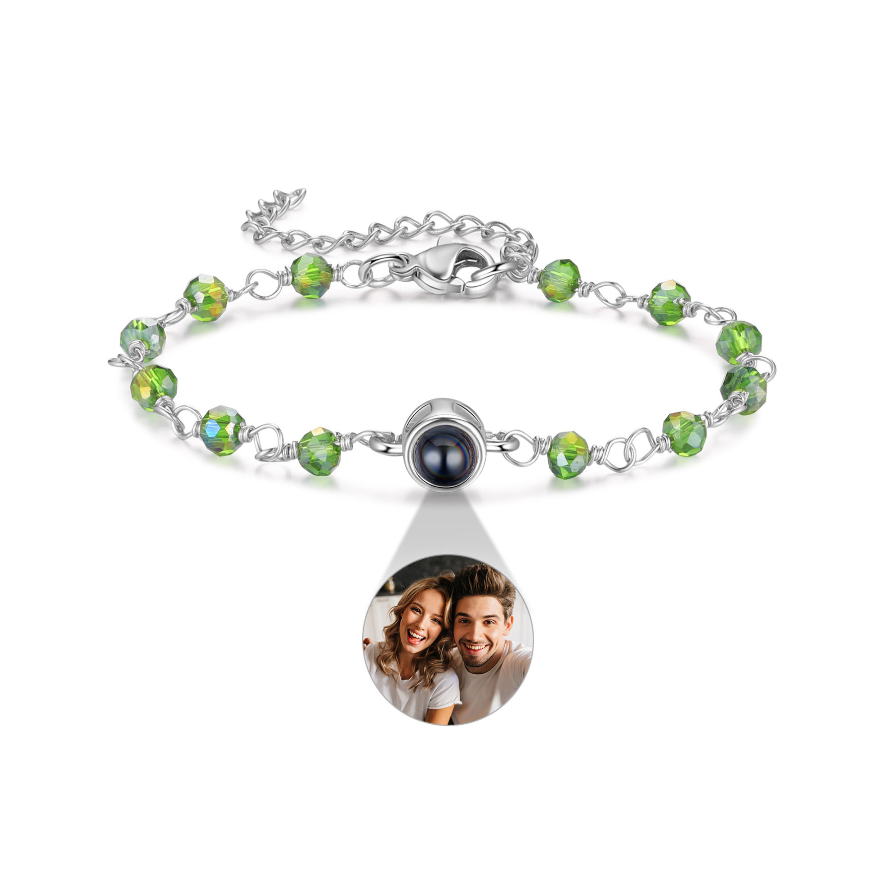 Bracelet Perlé Personnalisé avec Photo Bracelet Photo Projection|Jessemade