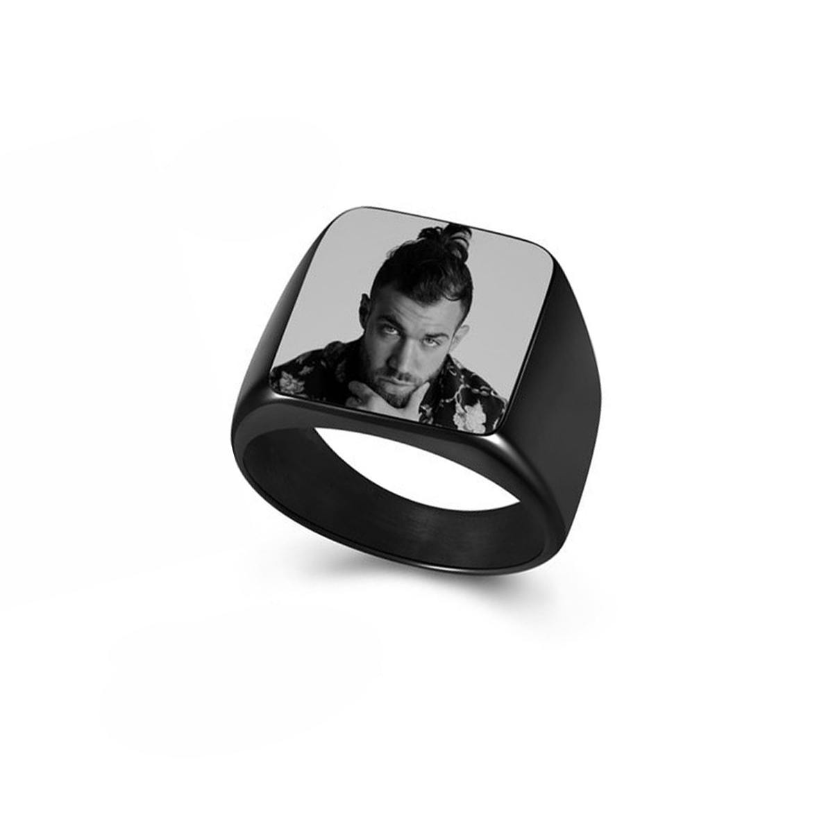 Bague chevalière Photo Personnalisée pour homme