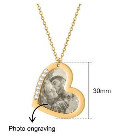 Collier Coeur Photo et Texte Personnalisé Pendentif pour Femme｜Jessemade