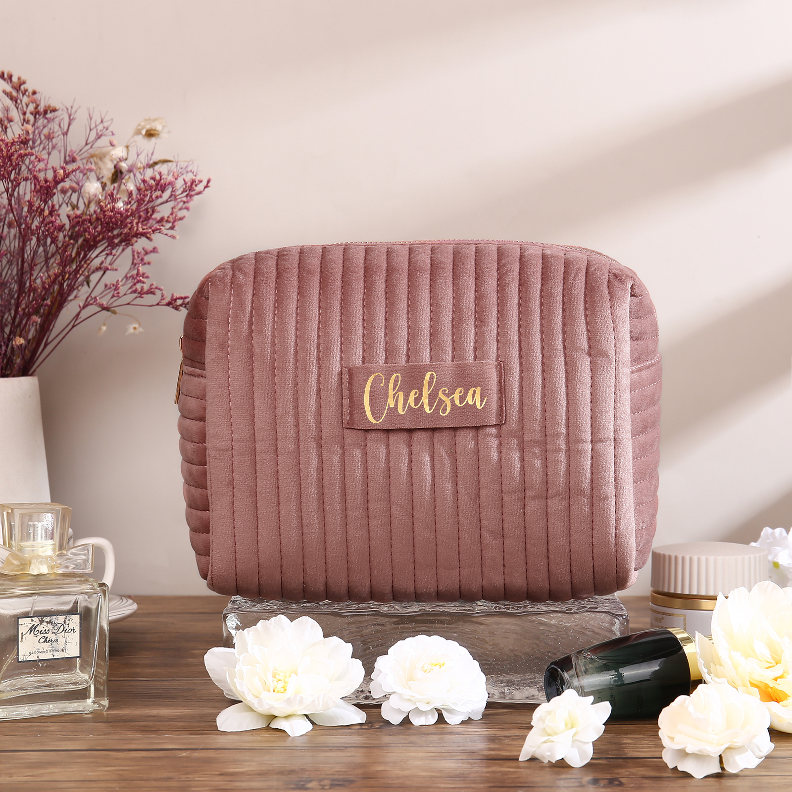 Trousse De Maquillage 1 Prénom Personnalisé Sac De Maquillage À Capacité Élevée Pour Femmes