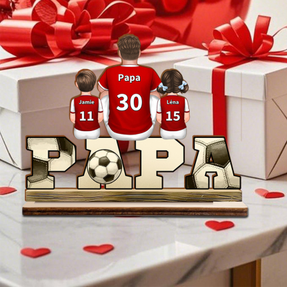 À mon Papa/Papi - Décoration en bois Coeur 2-14 Prénoms Personnalisés Ornement pour Père
