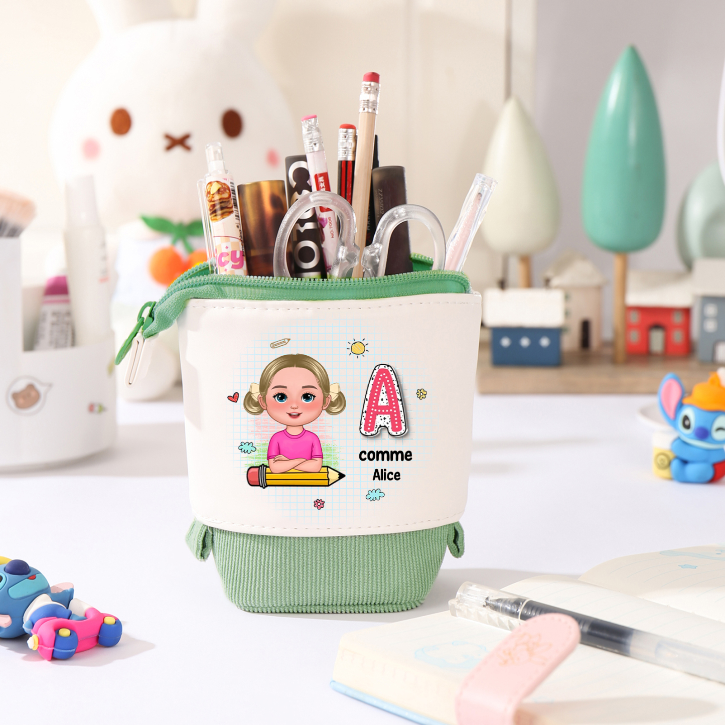 Trousse Personnalisée avec 1 Prénom et 1 Initiale – Cadeau pour Enfants, 4 Couleurs | Jessemade