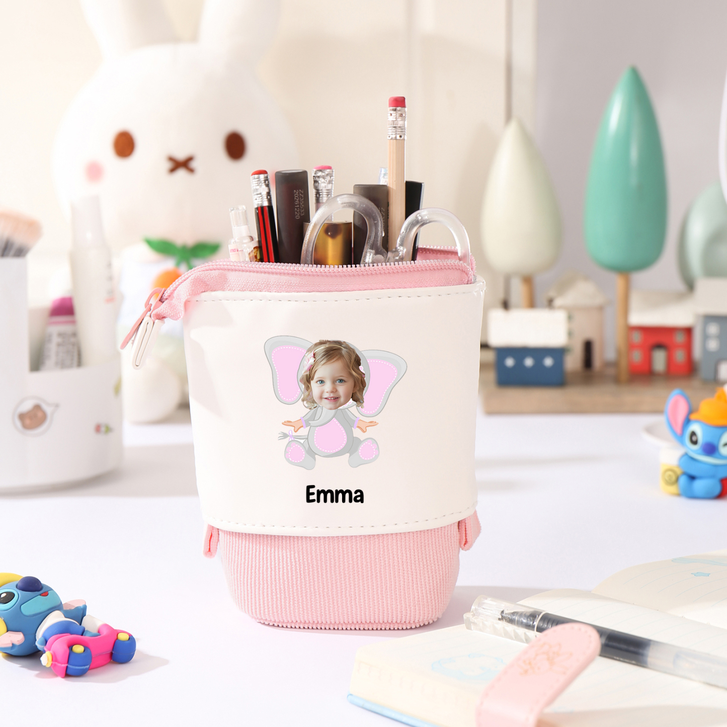 Trousse scolaire personnalisée dinosaure avec prénom, 4 couleurs au choix | Jessemade