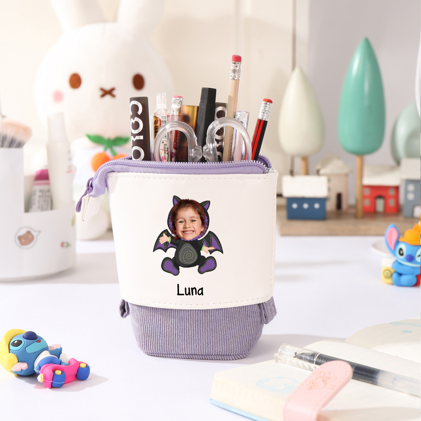 Trousse Personnalisée avec Photo Enfant, Animaux et Couleurs au choix | Cadeaux rentrée scolaire | Jessemade