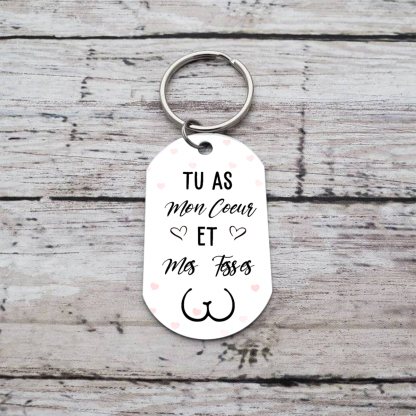 Porte-Clés 2 Prénoms Personnalisés avec Date Cadeau pour Couple Saint-Valentin | Jessemade