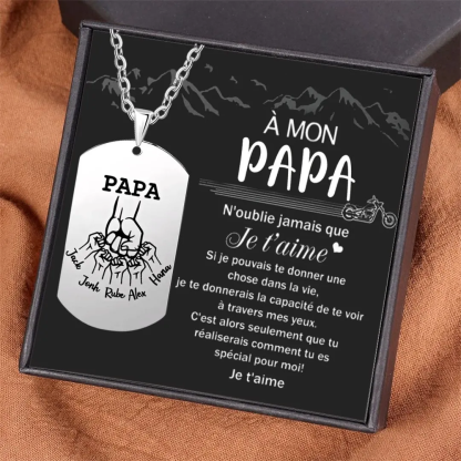 À mon Papa - Collier Personnalisé avec 1-5 Prénoms et 1 Photo｜Jessemade