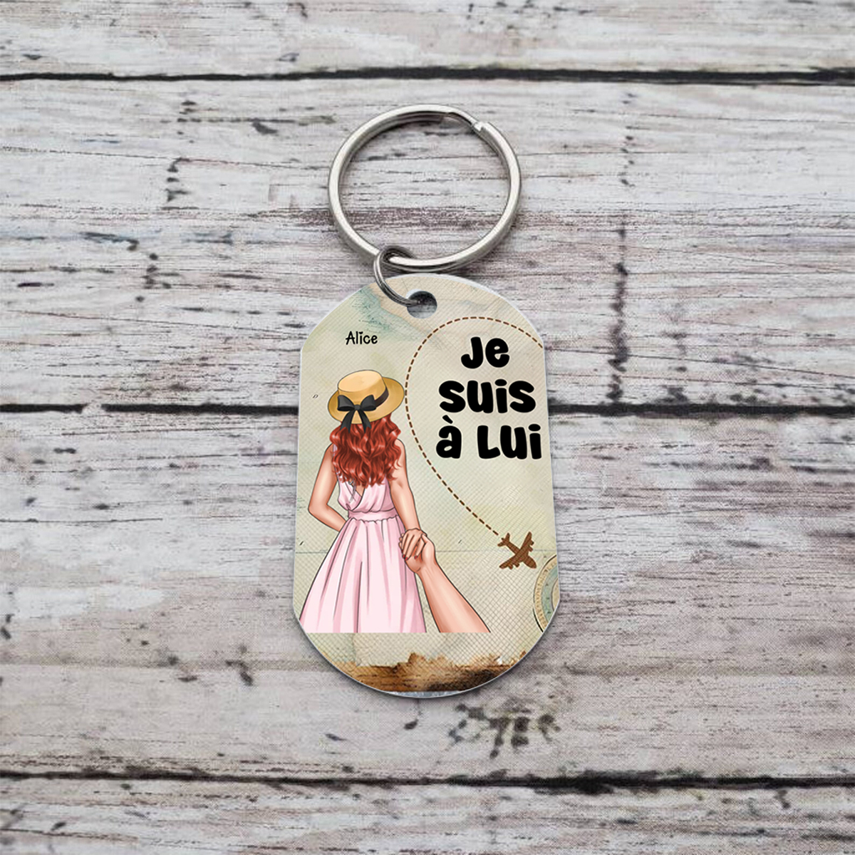 Porte-Clés Personnalisés avec 2 Prénoms Porte-Clés Personnalisables pour Couple | Jessemade
