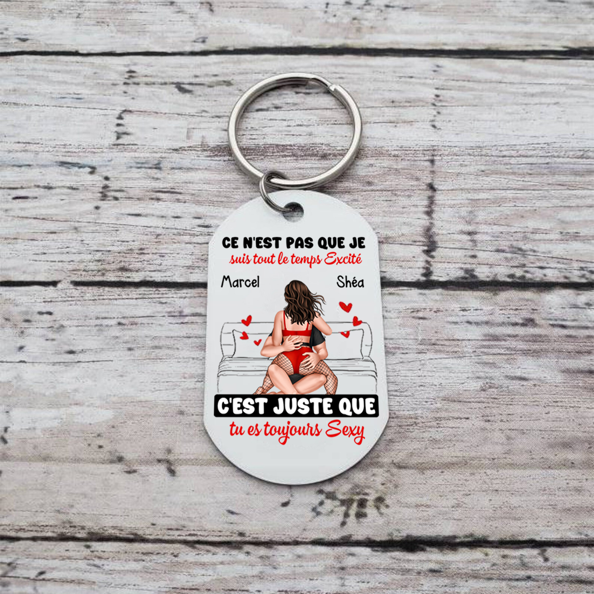 Porte-clés 2 Prénoms Personnalisés avec Illustrations Porte-Clés Personnaliables Pour Couple | Jessemade