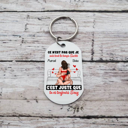 Porte-clés 2 Prénoms Personnalisés avec Illustrations Porte-Clés Personnaliables Pour Couple | Jessemade