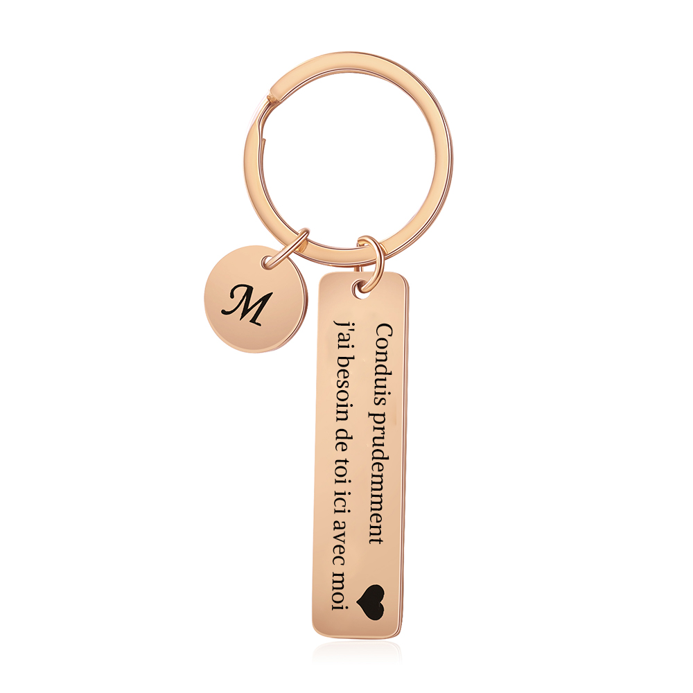 À Mon Homme-Conduis prudemment - Porte-clés 1 Lettre Personnalisé Breloque
