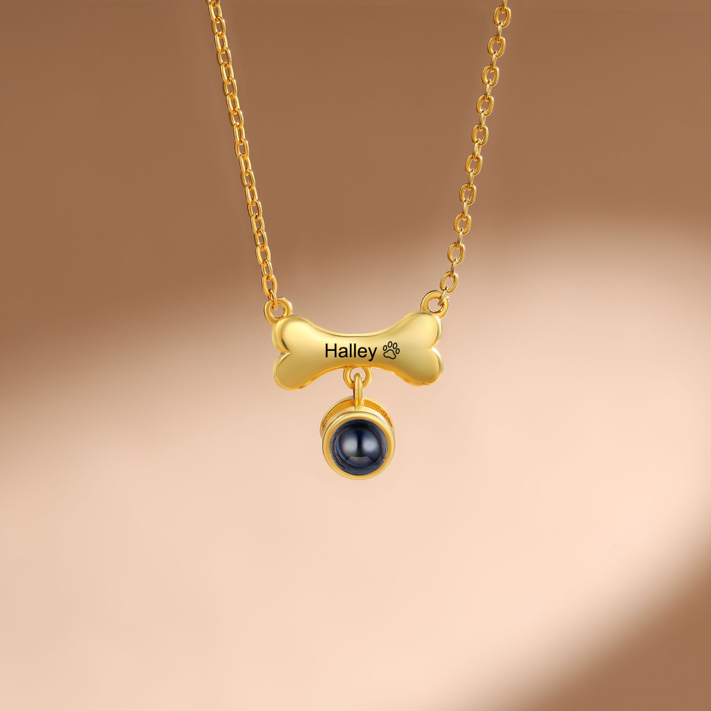 Collier de Projection d'os de chien Photo Personnalisée