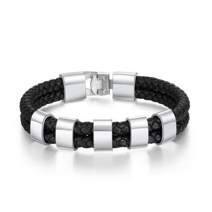 1-8 Noms Bracelet Cuir tressé Personnalisé Bracelet Homme