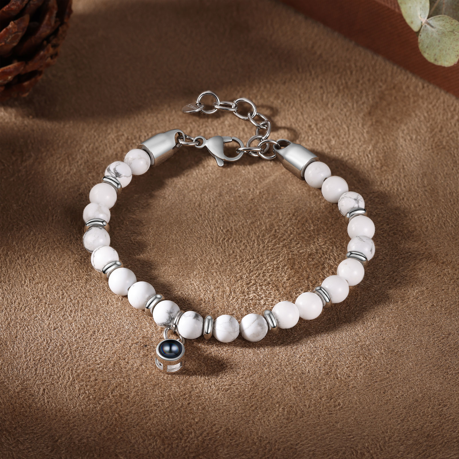 Bracelet Homme Projection de Pierres Photo Personnalisée