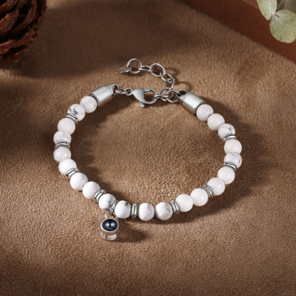 Bracelet Homme Projection de Pierres Photo Personnalisée