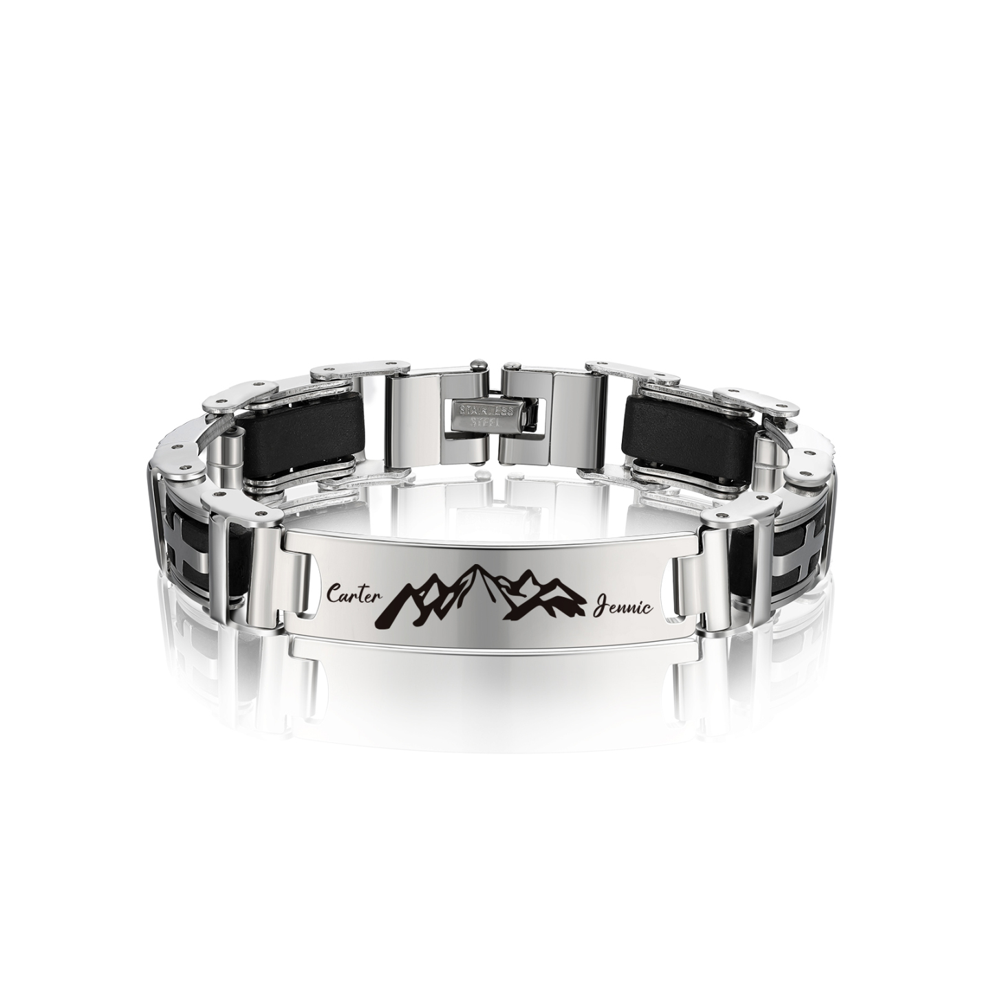 À Mon Homme - Bracelet Gourmette 2 Prénoms Personnalisés Pour Homme｜Jessemade