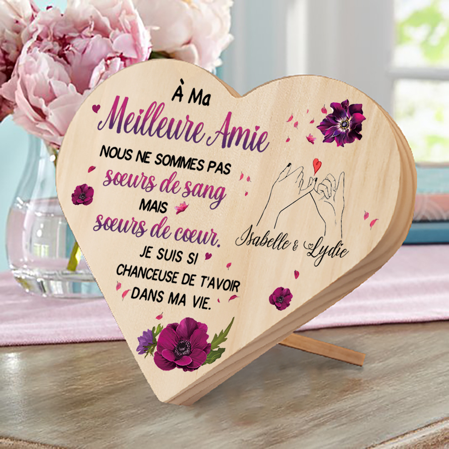 Jessemade FR À Ma Meilleure Amie-Décoration En bois texte personnalisé