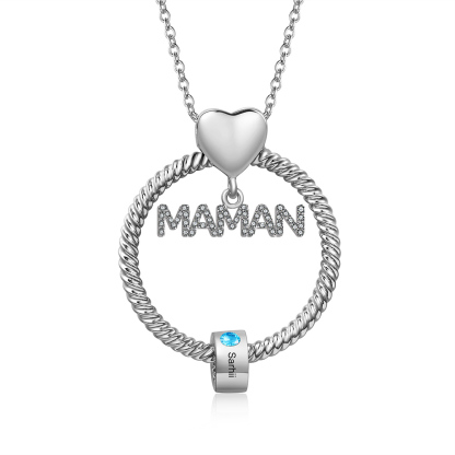 À ma Maman - Collier Personnalisé Collier Pendentif avec 1-5 Prénoms et Pierre de naissance｜Jessemade