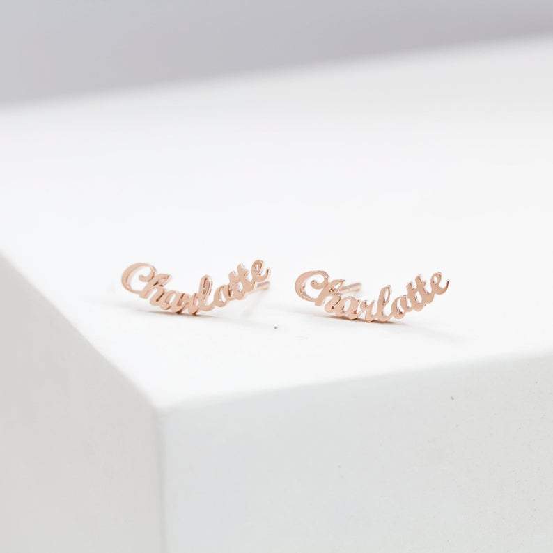 Boucles d'Oreilles Prénom Personnalisée Pour Elle