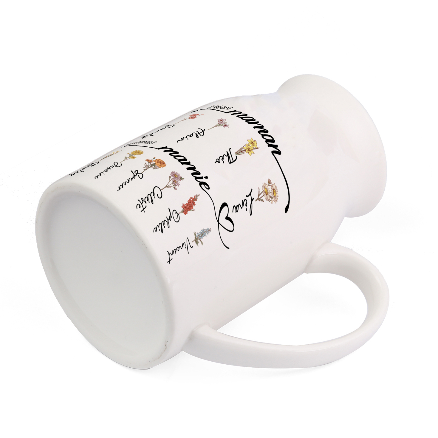 Vase à Fleurs 2-12 Prénoms Personnalisés avec Fleurs de Naissance Décoration de la Maison