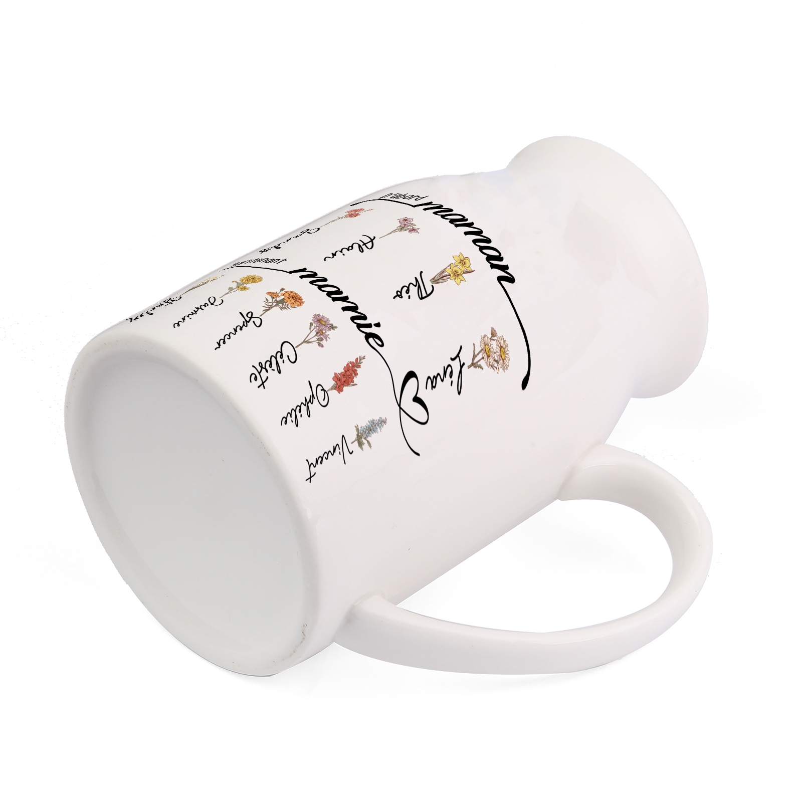 Vase à Fleurs 2-12 Prénoms Personnalisés avec Fleurs de Naissance Décoration de la Maison