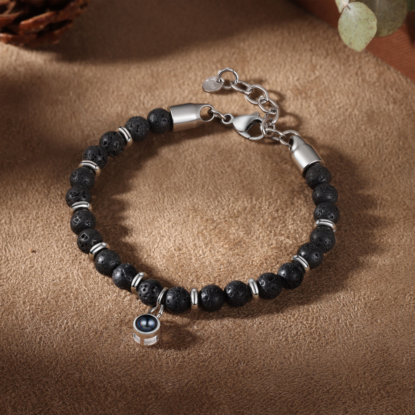 Bracelet Homme Projection de Pierres Photo Personnalisée