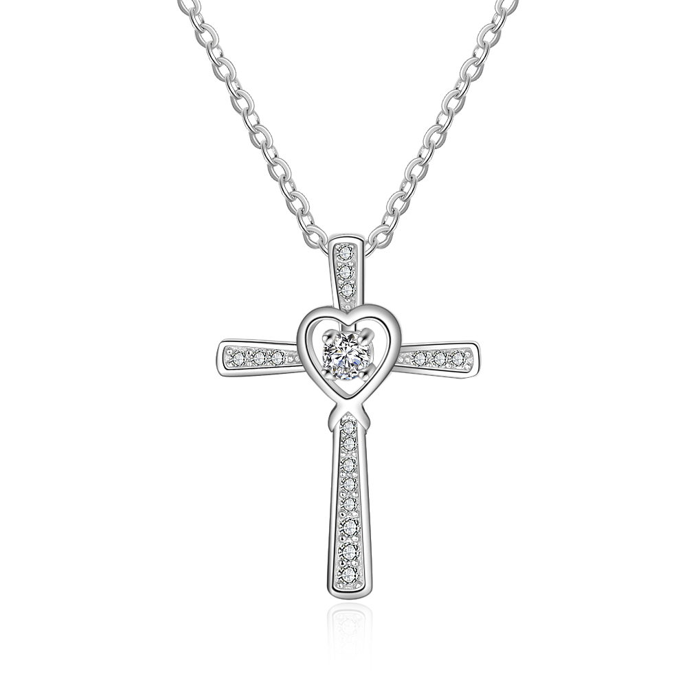 Collier Cuivre Pendentif Croix et Cœur pour Femmes