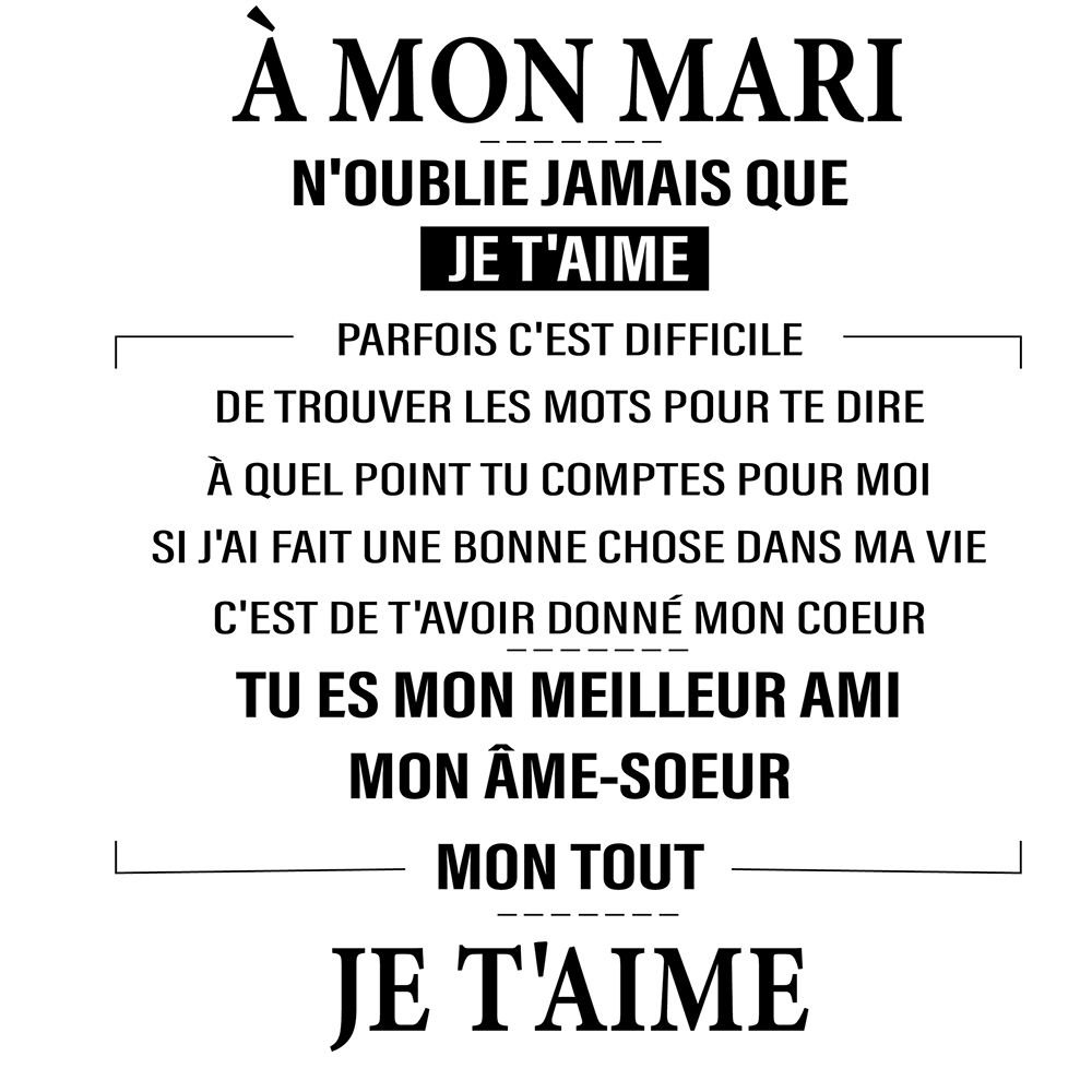 A Mon Mari - Portefeuille texte Personnalisé Classique Homme