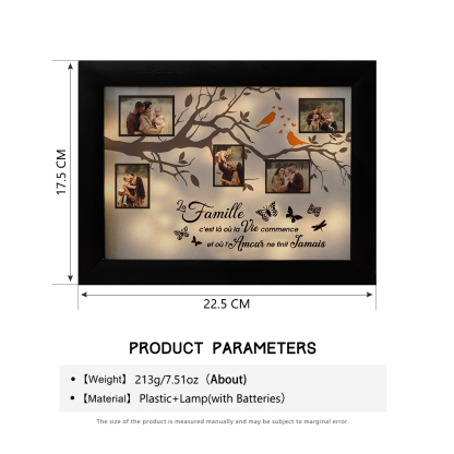 La famille - Cadre en bois personnalisé 5 photo Arbre de vie Arbre 