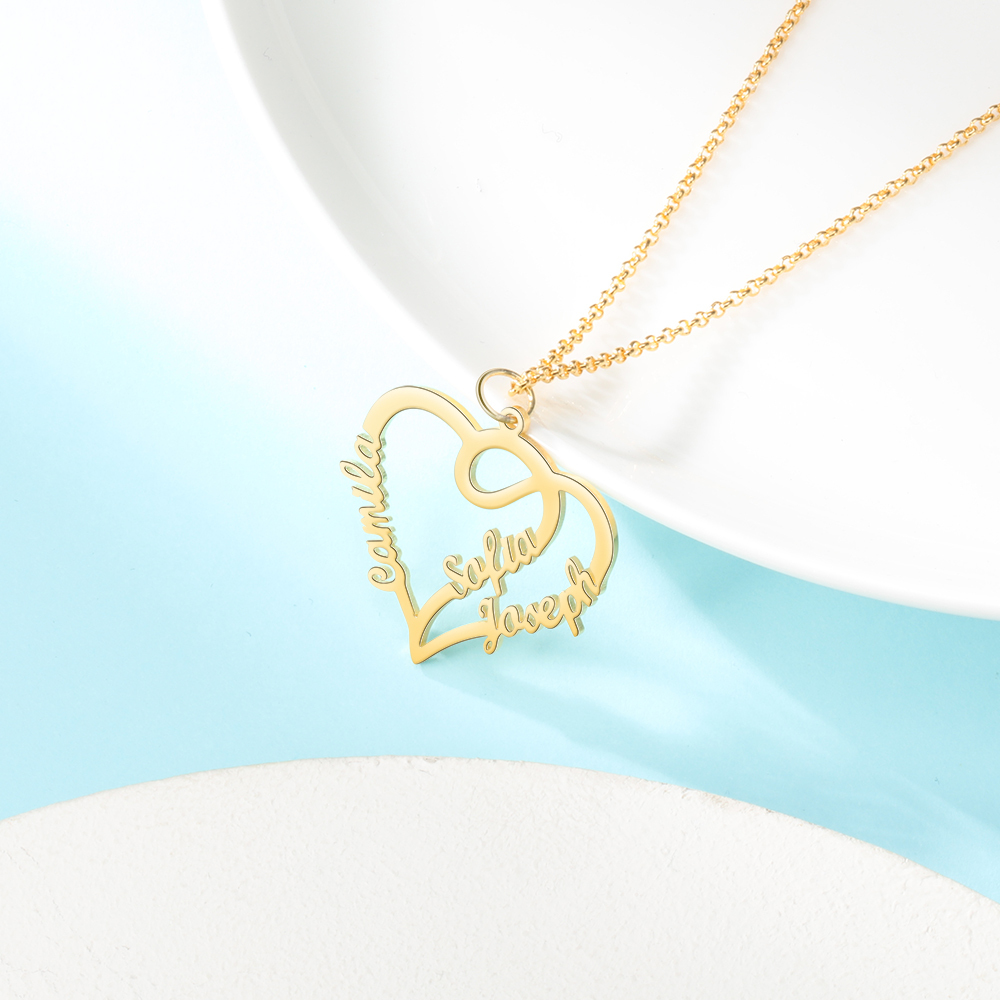 Collier Prénom Personnalisé Pour Femmes avec 3 Prénoms