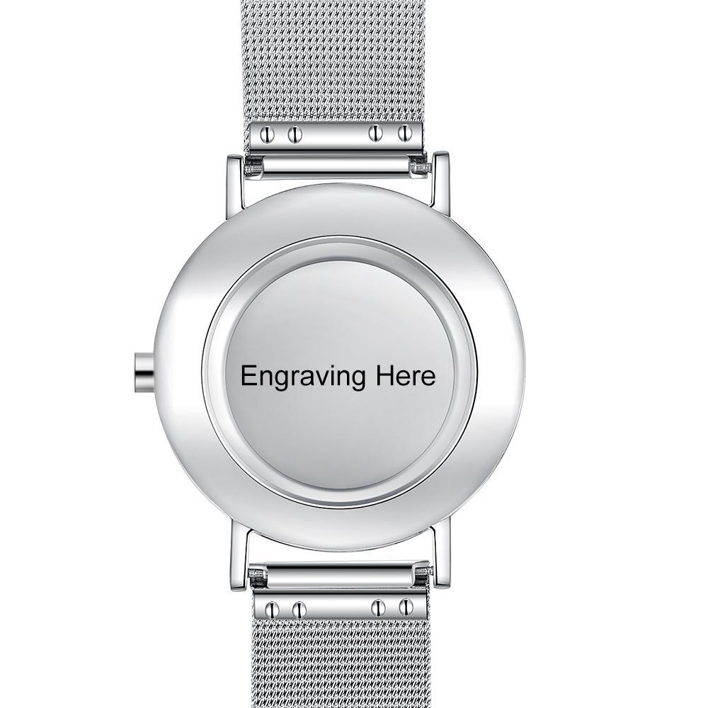 Montre Personnalisée Photo avec Gravure du prénom ou Message Bracelet pour Homme