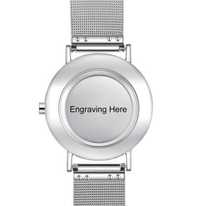 Montre Personnalisée Photo avec Gravure du prénom ou Message Bracelet pour Homme