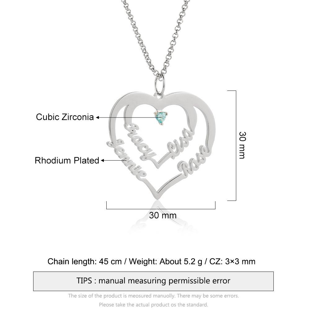 Collier Prénom Personnalis 4 Prénoms 1 pierre de naissance