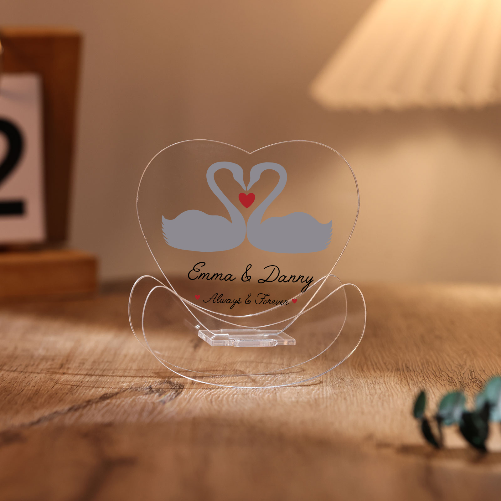 Ornements Panneau Acrylique 2 Prénoms Personnalisés avec Texte pour Couple