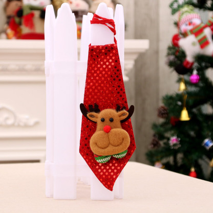 Cravate de Noël Rouge et Verte avec Rennes et Père Noël Cadeau pour enfant | Jessemade